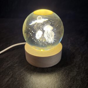 Dieren in glazen bol met verlichting