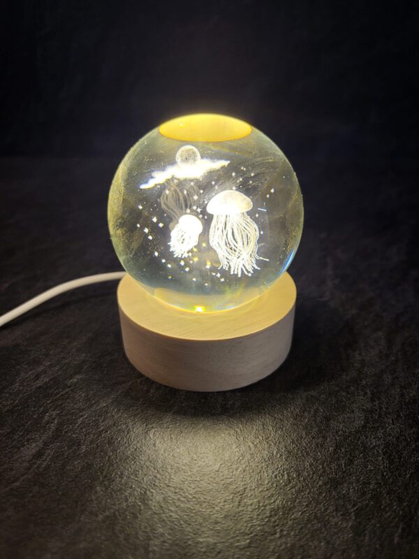 Dieren in glazen bol met verlichting