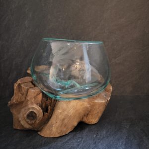 Glas op hout - medium kom