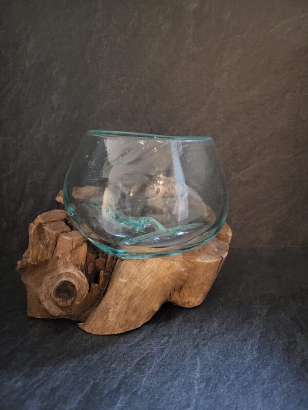 Glas op hout - medium kom