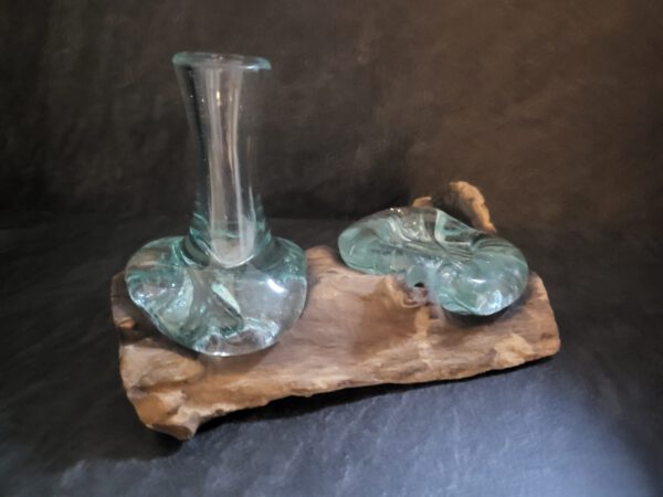 Glas op hout met theelicht - Afbeelding 4