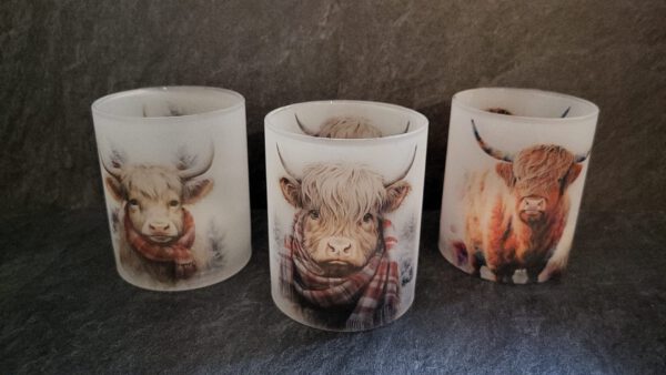 Glazen windlicht met schotse hooglander - Afbeelding 5