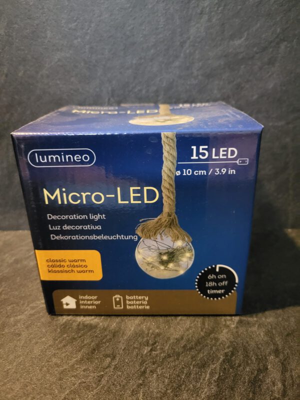Led bol aan touw 10cm