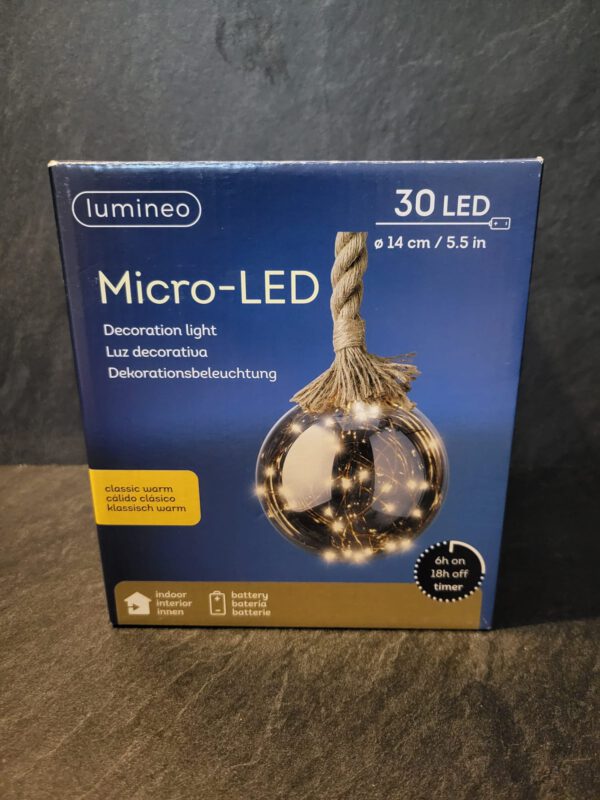 Led bol aan touw 14cm
