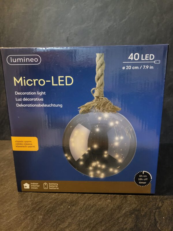 Led bol aan touw 20cm