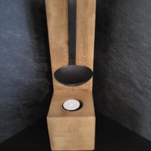 Houtenblok met lepel klein